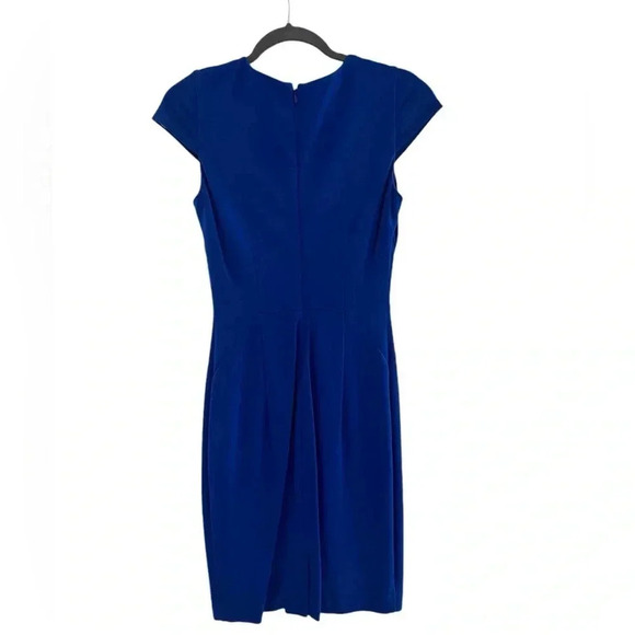 bebe Cobalt Blue Midi V-Neck Dress Size XS - Wedding Cocktail Party Dress - EUC - Picture 5 of 7